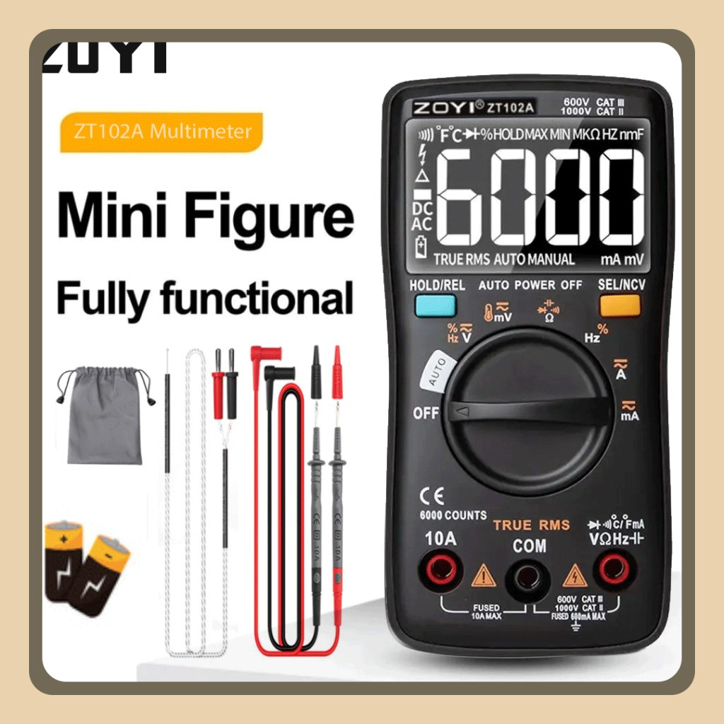 ZOYI ZT102A Upgrade Auto Multimeter Digital Avometer Multitester NCV Original Protect