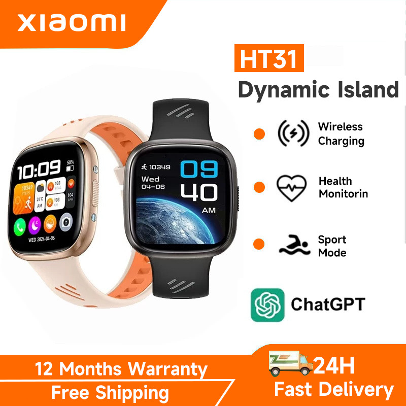 【Pulau Dinamis】ORI XIAOMI Smartwatchwatch HT31 | Lampu LED |  100+ Mode Olahraga | All-Round Fitness