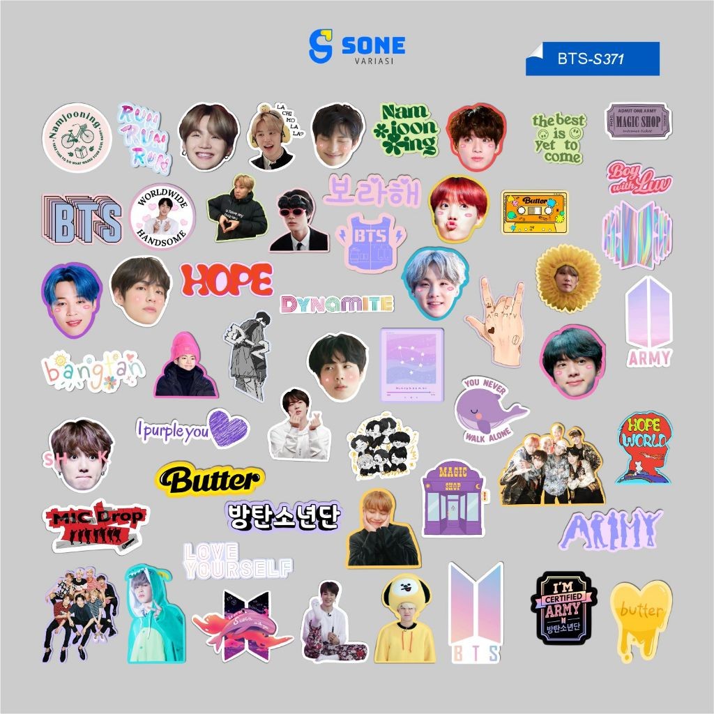 

Sticker Pack BTS Aesthetic Paper Vinyl Waterproof Dekorasi Stiker Laptop Buku Journal Koper