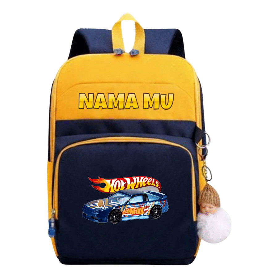 Tas Ransel Hot Wheels Anak Laki-Laki Karakter Mobil Balap Keren - Backpack Sekolah TK SD Muat Buku &