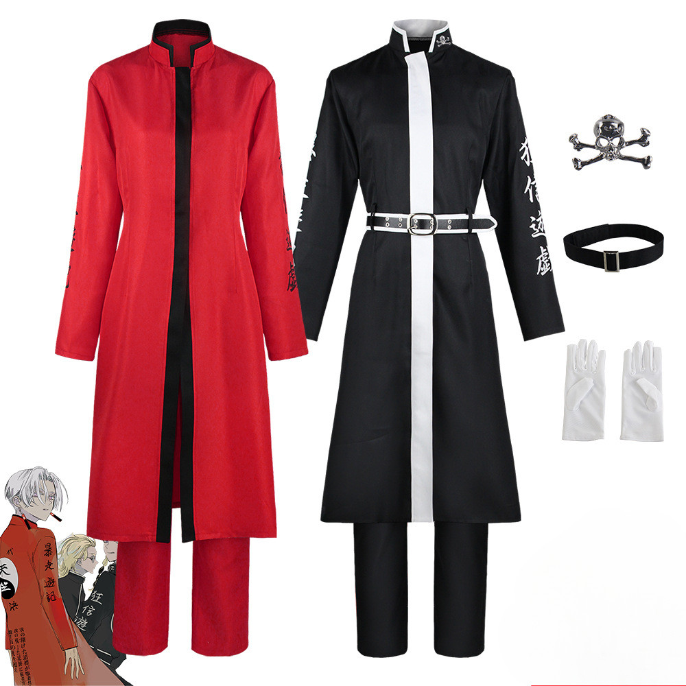 Anime Tokyo Revengers Cosplay Kurokawa Izana Cosplay Rindo Haitani Costume Red Black Uniform Hallowe