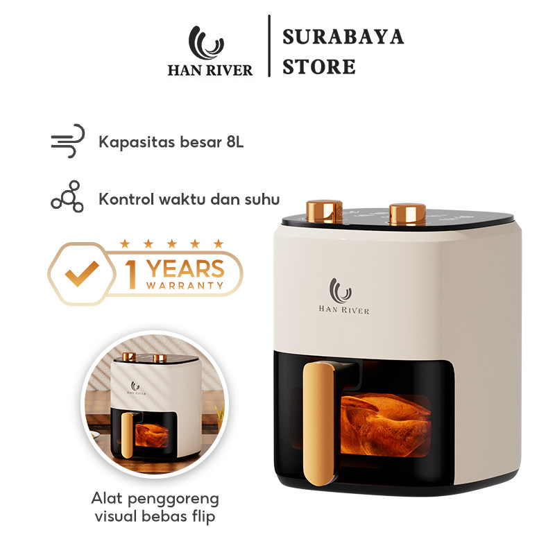 HAN RIVER  Air Fryer 8L 650W Air Fryer Low Watt HRAF02
