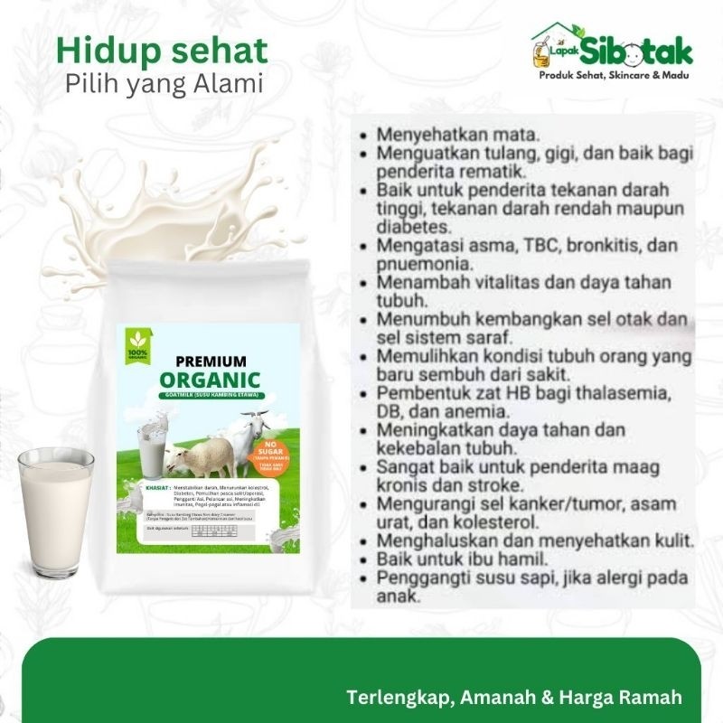 

SUSU KAMBING ETAWA PREMIUM HALAL 1000GR NO GULA / PEMANIS BUATAN