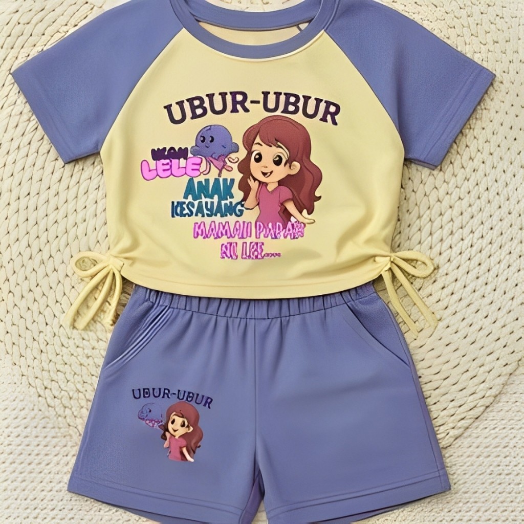 Setelan Kaos Anak Perempuan Simple & Adem – Baby Terry Karakter Lucu 1–10 Tahun // KAOS anak harian 