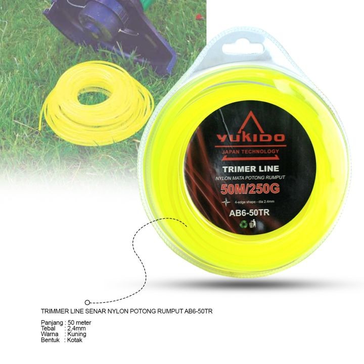 

JUAL 50 METER SENAR POTONG RUMPUT TRIMMER LINE SENAR NYLON PEMOTONG RUMPUT 2.4MM TALI BENANG PISAU POTONG RUMPUT 25 METER TRIMER LINE MATA POTONG RUMPUT NYLON ROLL 25 METER