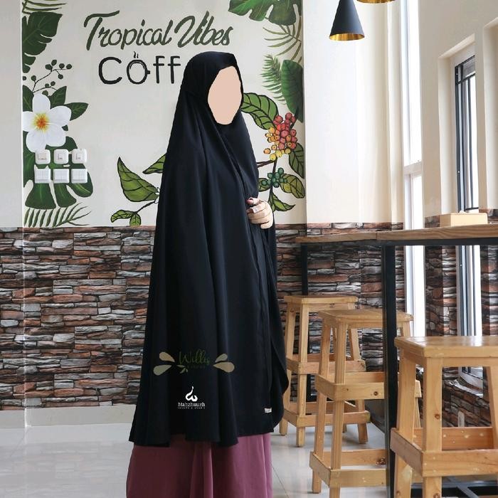 willis kerudung bergo non pad tali jumbo oval wolfice premium mahzhuuzh khimar Muslim Instan Syari J