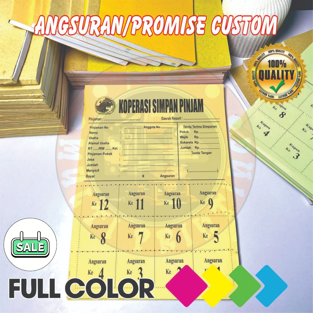 

angsuran/promise custom gratis dsain full color multi printing