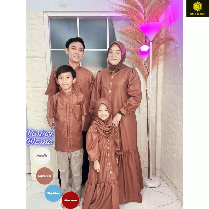 RAUNA FAMILY COUPLE BAJU LEBARAN TERBARU  KEMBARAN SARIMBIT BAJU COUPLE KELUARGA