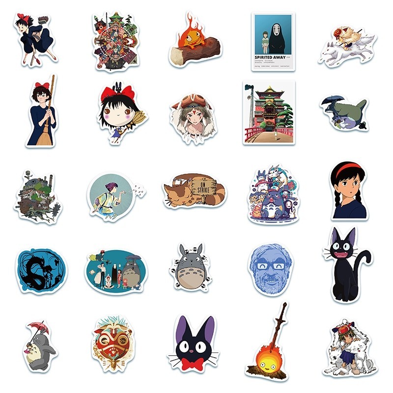 

Stiker Koleksi Animasi Hayao Miyazaki LUCU Stiker untuk Buku Tempel/Buku Harian/HP/Dekorasi Laptop/Sticker Helm Tahan Air Vinil/Stiker Tablet Ponsel Stiker Tahan Air Berperekat