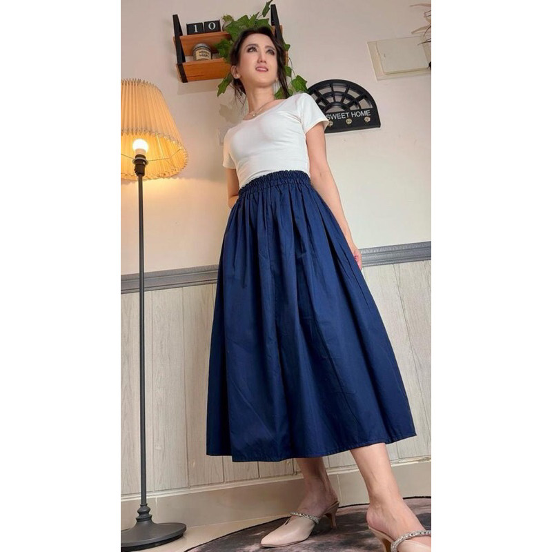 BAROSHOP Rok Lily Katun Jepang Premium Rok Casual Bawahan Katun