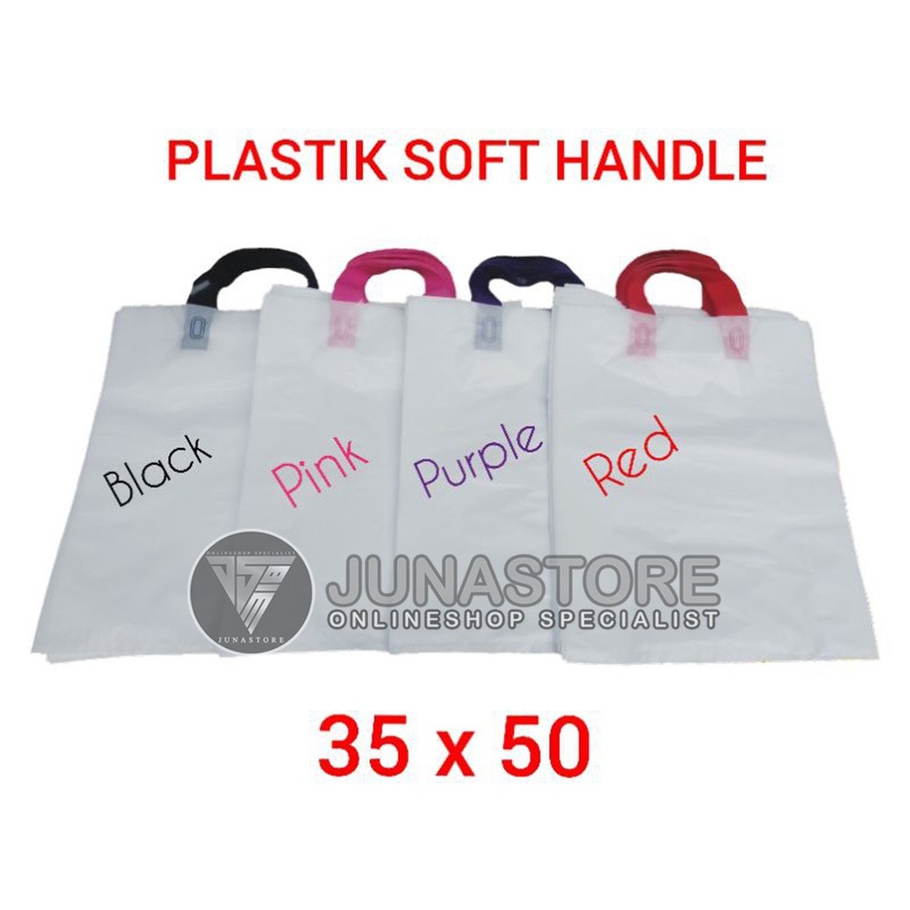 Plastik Shopping Bag / Plastik Soft Handle Kantong Putih REA 35x50
