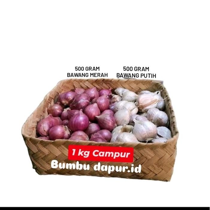 

bawang merah 500 gr bawang putih 500 gr varian campur organik Garlic Masakan Penyedap - campur