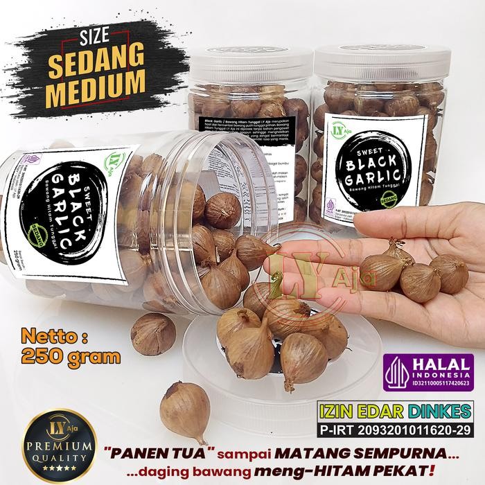 

Bawang Hitam Tunggal Lanang Sweet Black Garlic LY Aja 250 Gram - Sedang