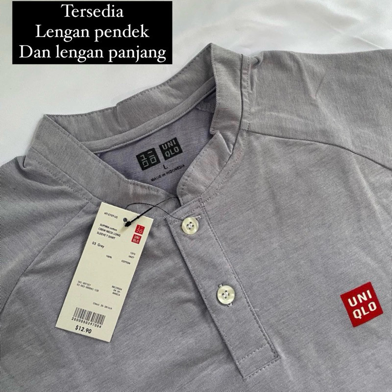 BAROSHOP Kaos Shanghai dewasa lengan pendek dan panjang / kerah koko katun SHUNQ