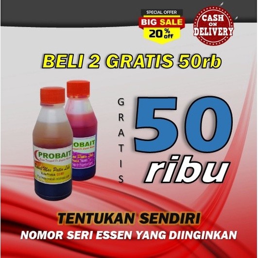 original BELI "2" GRATIS "1" BOTOL ESSEN PROBAIT UNTUK GALATAMA IKAN MAS LELE PATIN BAWAL NILA SUDAH