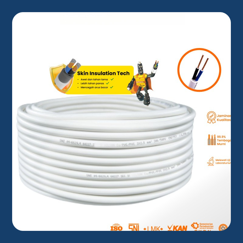 Kitani - NYM 2x1.5 mm² - 10 Meter -  Kabel Tembaga Kawat