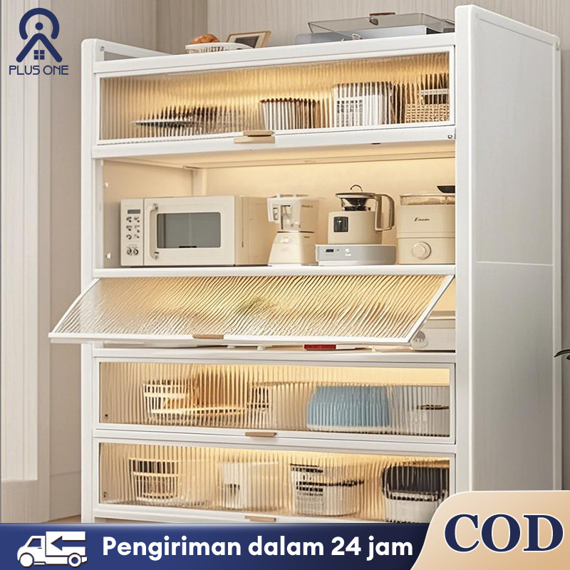 Rak Dapur dengan Pintu Dapur Kabinet Penyimpanan Rak Oven Microwave Rak Kabinet Dapur Rak Penyimpana