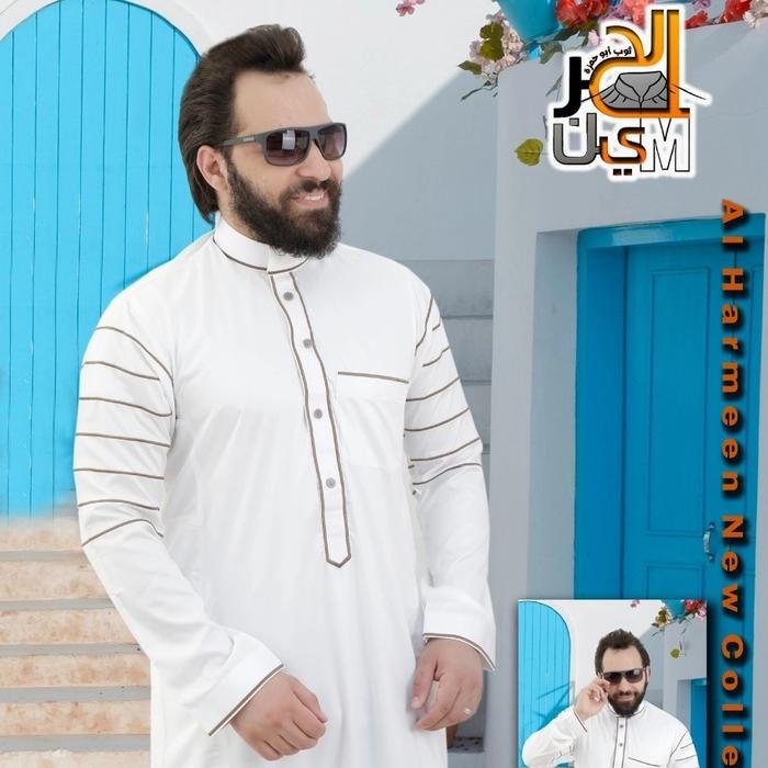 Jubah Al Haramain Jubah Pria Gamis Pria Mesir Daffah Al Haramain Mesir - Putih, 62