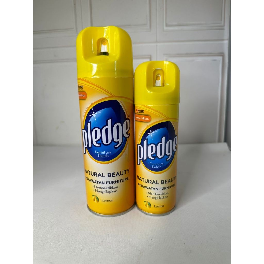 Pledge Spray Aerosol Kecil Orange Lemon 160gr Pledge Silikon Pengkilap Bodi Cat Motor