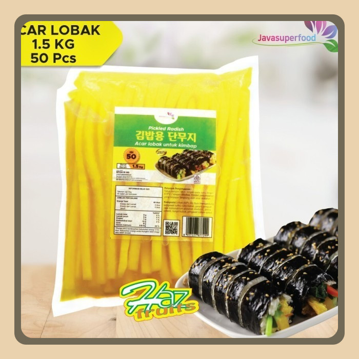 

Danmuji Panjang Kimbab Acar Lobak Kuning Untuk Kimbab 1.5Kg Isi 50 Pcs