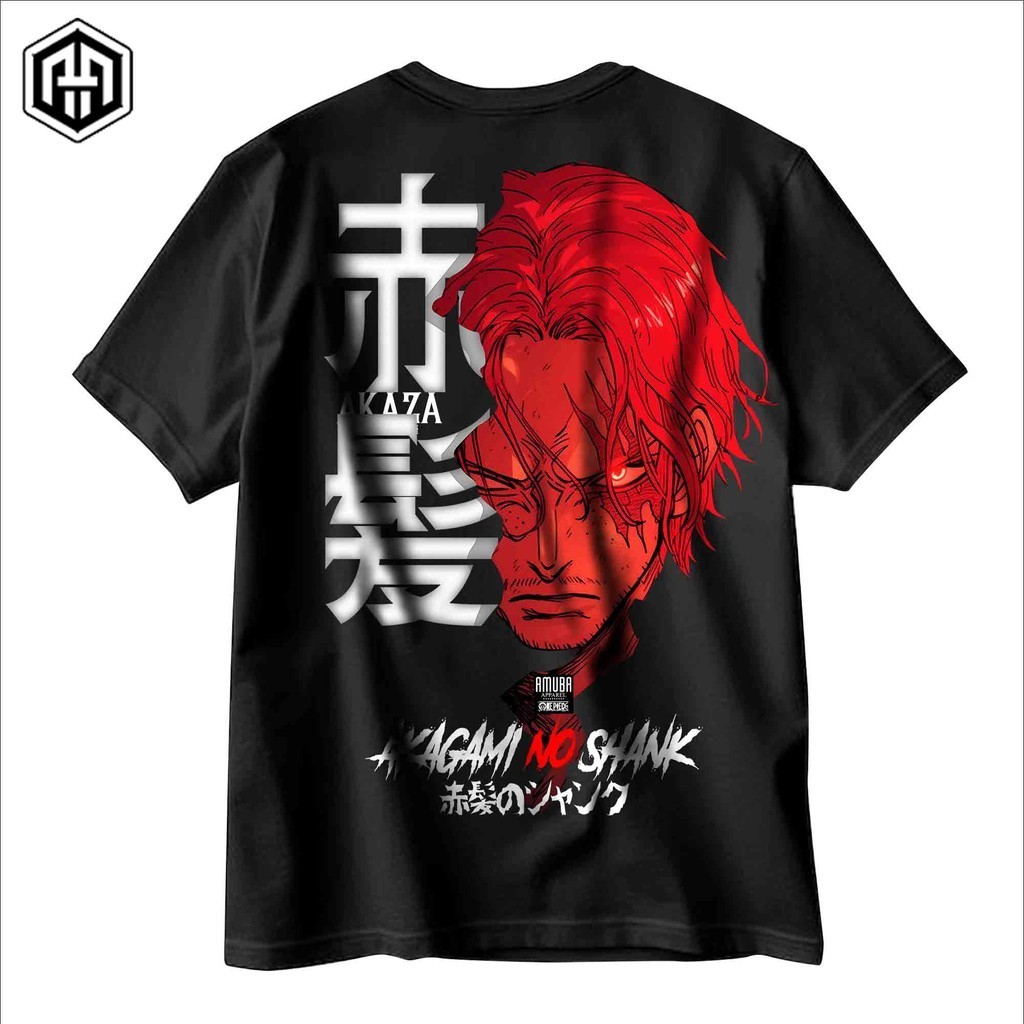 Kaos Anime Onepiece Akagami no Shank Yonko Pirates Killer - T shirt Distro One Piece Red Hair