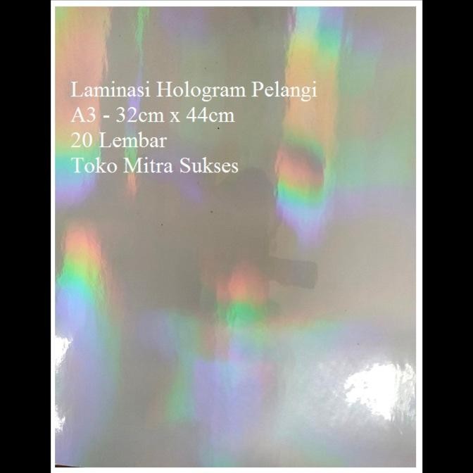 

TERLARIS! Lembaran Laminasi Dingin Hologram isi 20 Lembar - A4 Pelangi