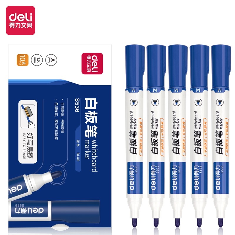 

Deli Spidol Papan Tulis / Whiteboard Marker Hitam - Biru - Merah S536