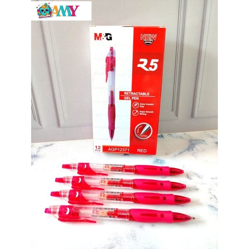 

(1PAK/12PCS) M&G BALLPOINT GEL RED 0,7 AGP12371 AMY STASIONARY