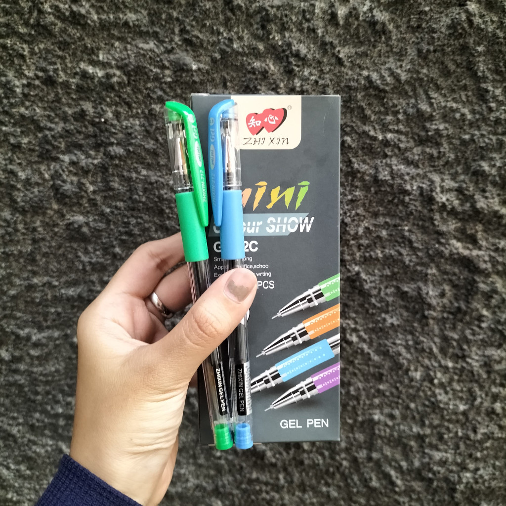

[LUSIN/12PCS] Pulpen Gel ZHIXIN RAINBOW G212C