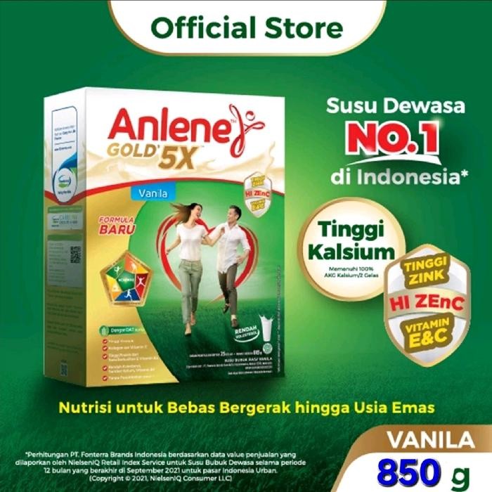 

[[Promo]] ANLENE GOLD 5X plus 850 gram Vanila Original Cokelat/plain/850gr/dulu 900 gram/885gr/vanilla/coklat - VANILA