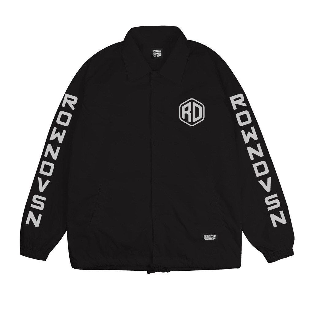 Rown Division Stockroom Coach Jacket Black - Rowndvsn Jaket Tudor Hitam