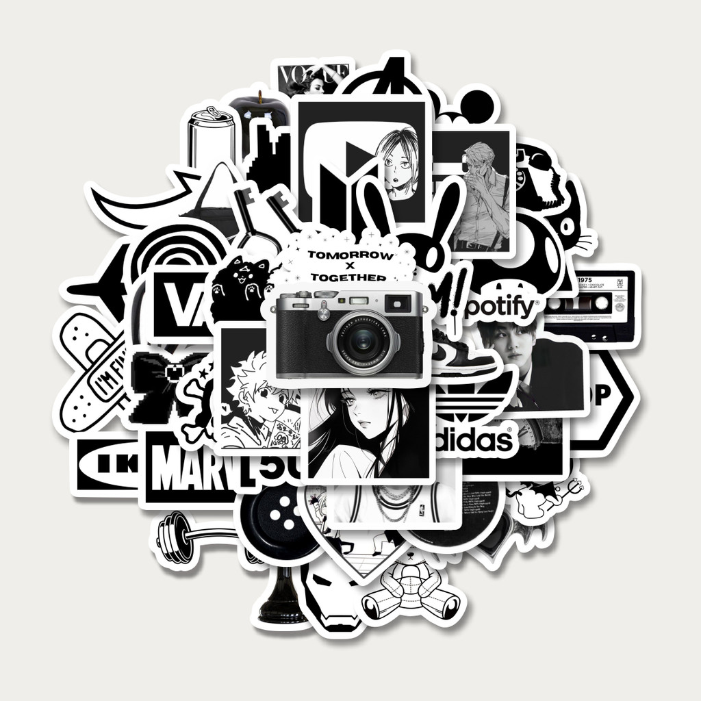 

Sticker Pack Stiker Random Aesthetic Black & White | Sticker TUMBLR | Stiker LAPTOP KOPER HELM