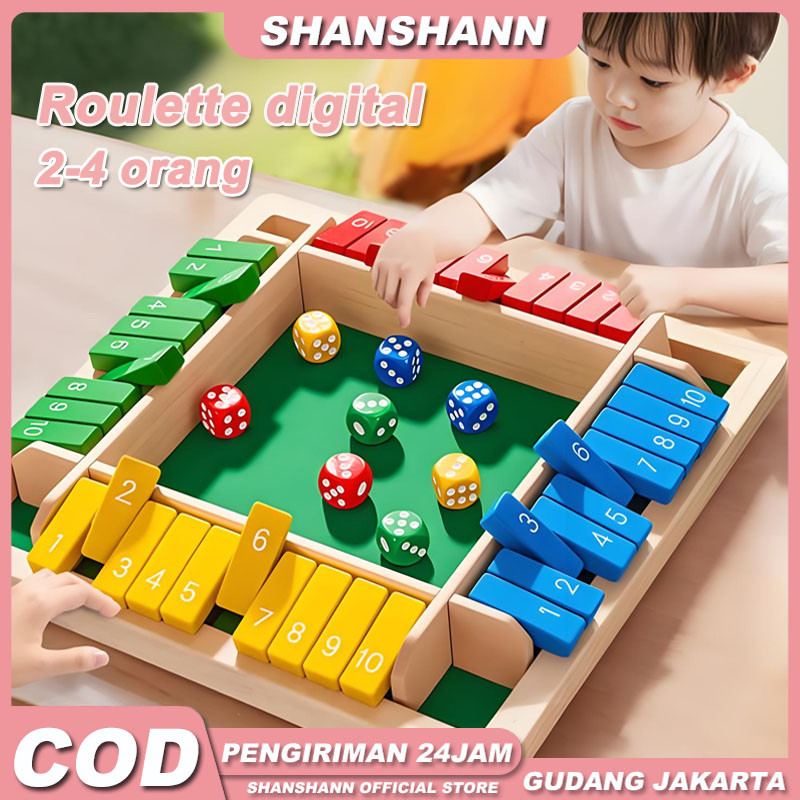 4 Warna Mainan Board Game Dadu Shut The Box Angka Shut The Box Board Game Untuk Keluarga Glory