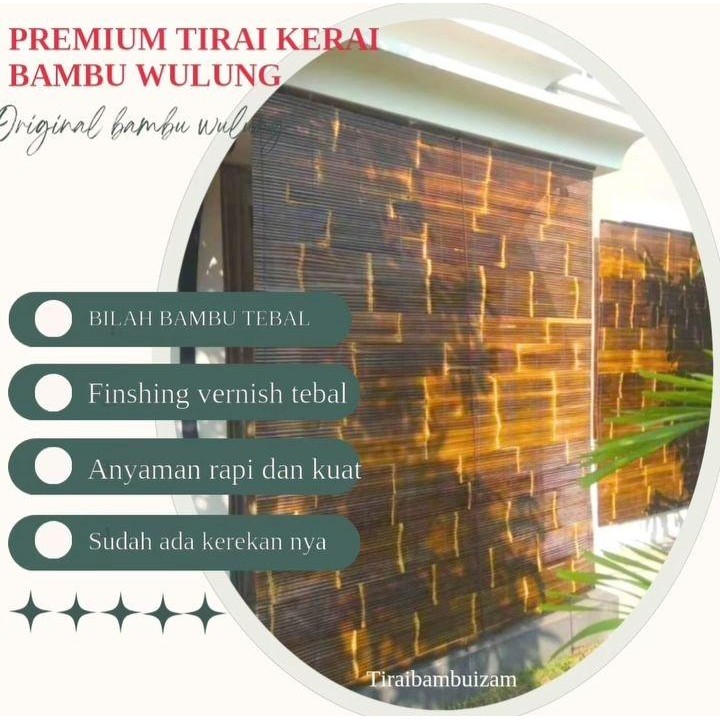 Promo Tirai Bambu Kerei Krey Bambu Kulit Hitam Vernish Size 1,5m x 2m dengan Desain Elegan Cocok unt