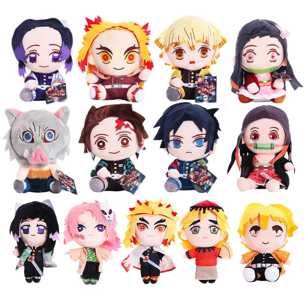 18-20cm Anime Demon Slayer Plush Toys Cartoon Figure Kamado Tanjirou Tsuyuri Kanawo Douma Doll Ma in
