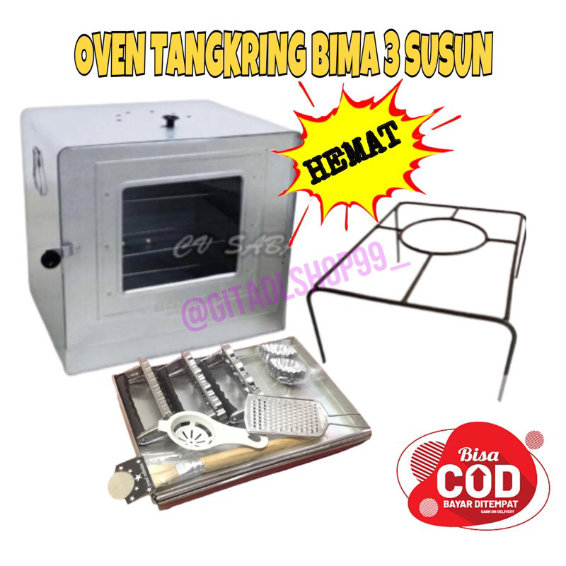 Oven Tangkring Bima Sakti 3 Susun + Behel Besi Tangkringan Open Kompor Besar Mini Hock Jumbo dengan 