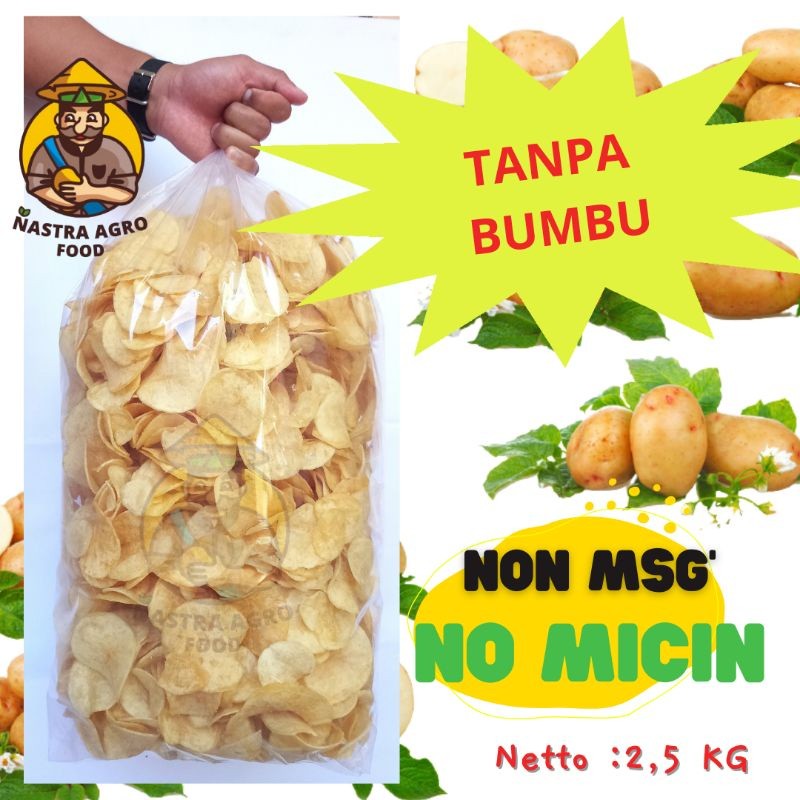 

Keripik Kentang | Non Msg | Curah Tanpa Bumbu Penyedap Rasa | Original Tanpa Campuran Bumbu 2,5 Kg