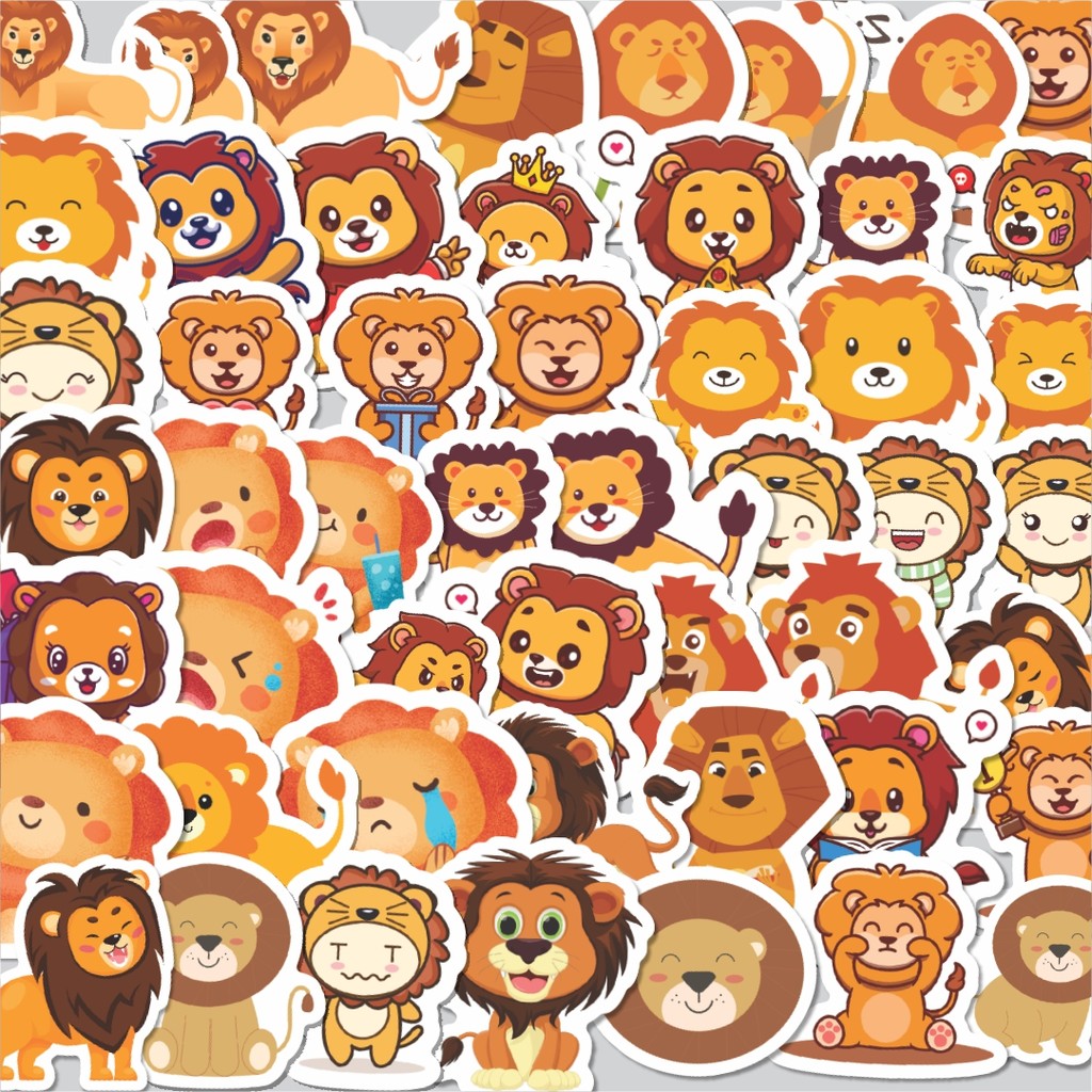

Stiker Cutting Pack Sticker Hewan Singa Isi 100Pcs Series Aesthetic Lucu Keren Untuk Koper Bahan Vynil