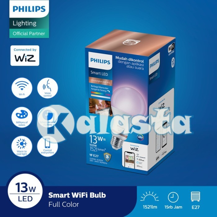 Lampu LED Philips Smart WIFI Tunable White & RGB 16Juta Warna 13Watt 13W - Philips LED Smart Wifi