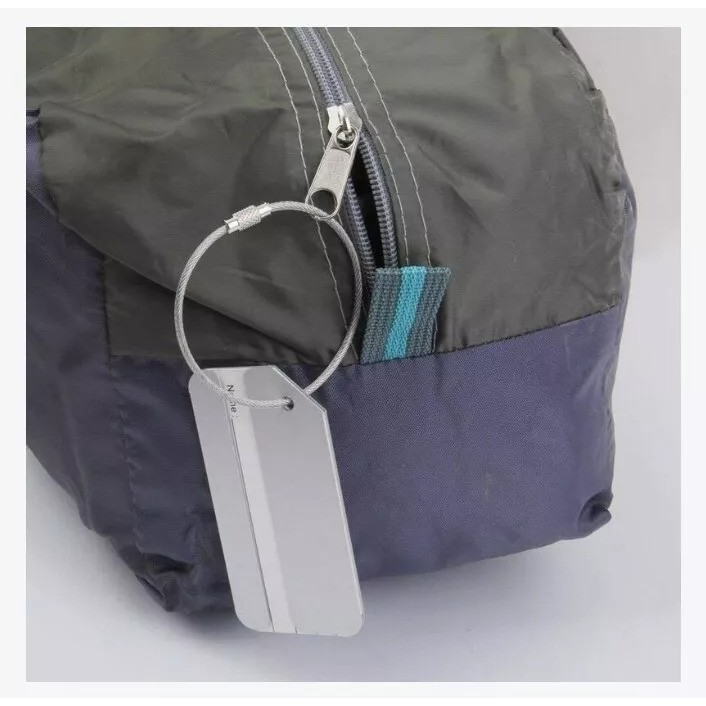 Label Name Tag Koper Bagasi Aluminium Gantungan Identitas Nama Anti Hilang Penanda Tas Ransel Travel