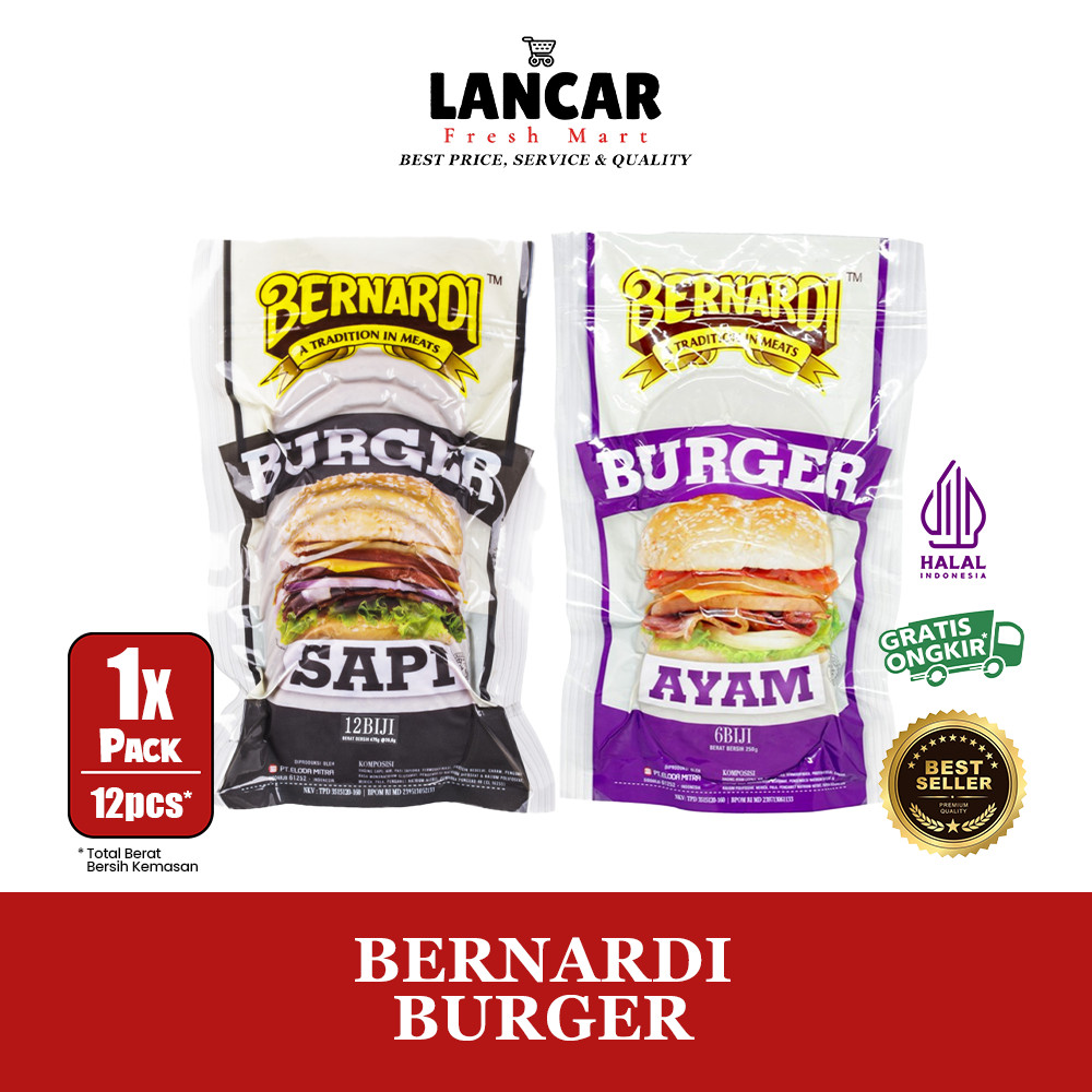 

BERNADI BURGER SAPI 250GR / BERNADI BURGER AYAM 250GR