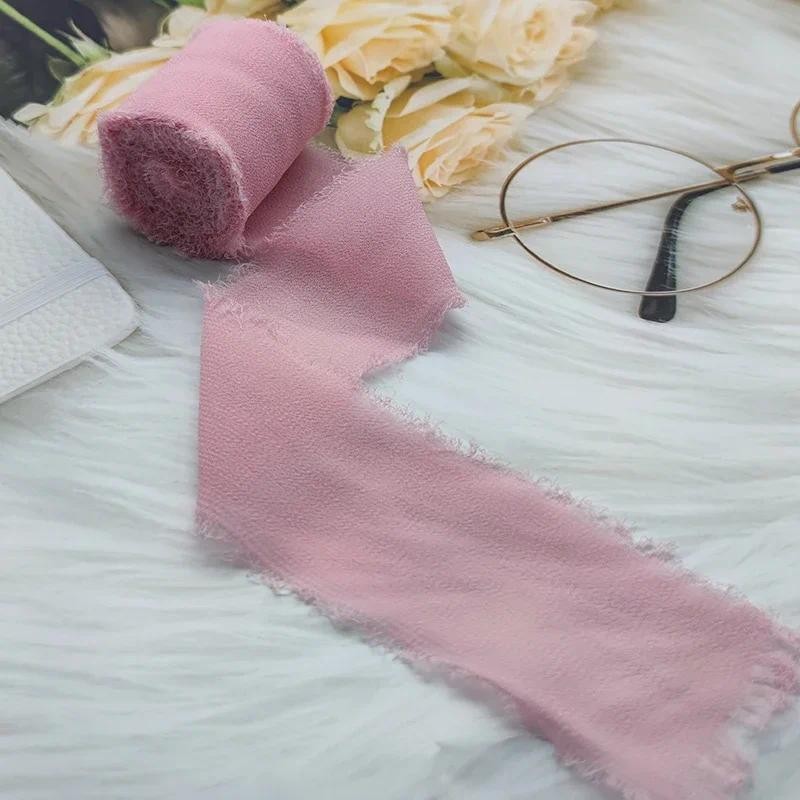 

Craft Ribbons Roses Lace Ribbon Cinta Chiffon Silk Ribbon Flower Wedding For Ties Handmade Ripped Flower Bouquet Decoration