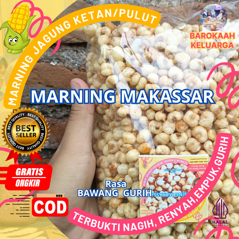

1 Kg Marning JAGUNG Sultan /MARNING Ketan Pulut / Marning Asin Bawang Terbukti Empuk Renyah Gurih,