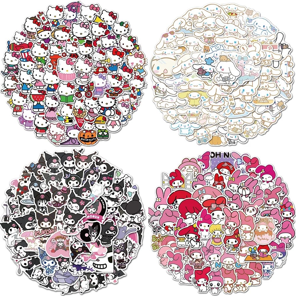 

About 50Pcs Sanrio Stickers Cartoon Cute Winnie The Pooh Princess Graffiti Stickers Portable Suitcase Waterproof Sticker Toys