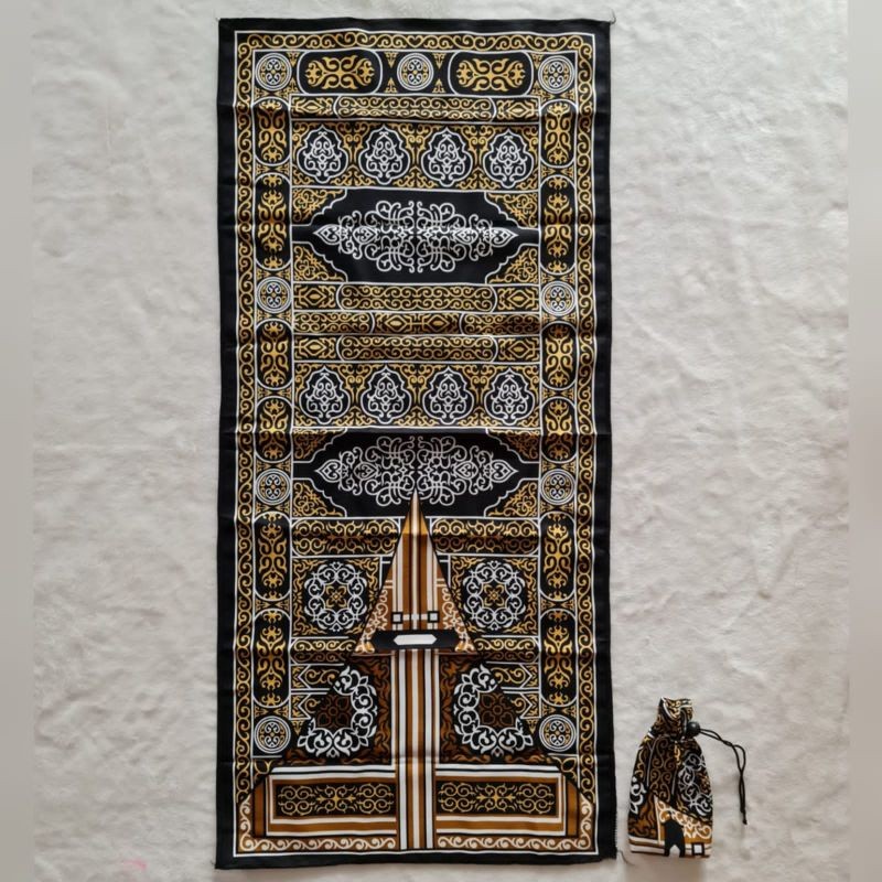 PROMO Sajadah Travel Hitam Kiswah Sajadah Traveling Pouch Terbaru