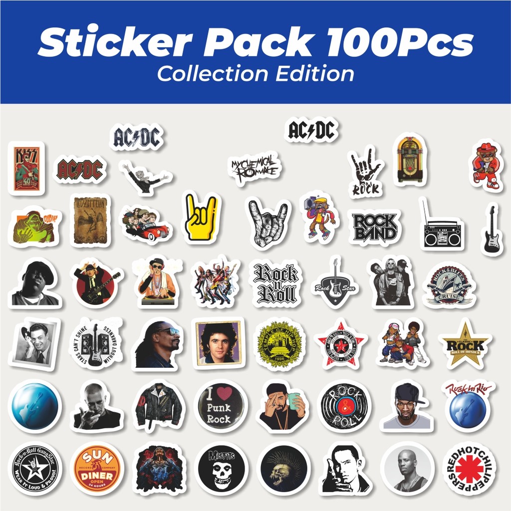 

Hot Sticker Rock Band Hip Hop Lucu Anti Air Stikers Berperekat Waterproof Sticker Decal Buat Motor Helm Buku Journal Koper Casing HP Laptop Botol Minum