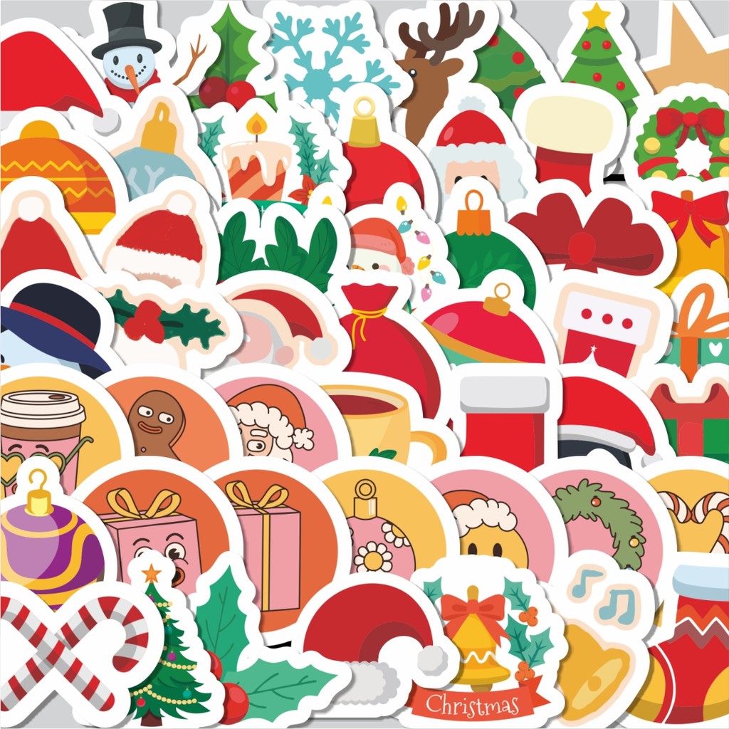 

Stiker Cutting Pack Sticker Natal Dekorasi Lucu Kreatif untuk Notebook, Skateboard, HP