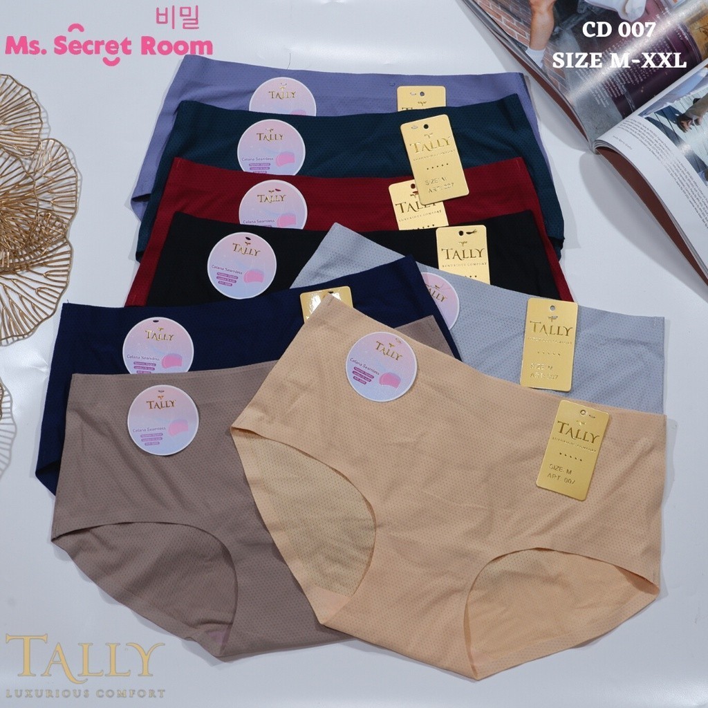 TALLY CD CELANA DALAM SEAMLESS 007 | SIZE FIT TO M-XXL | TANPA JAHITAN | ANTI NYEPLAK | BAHAN NYLON 