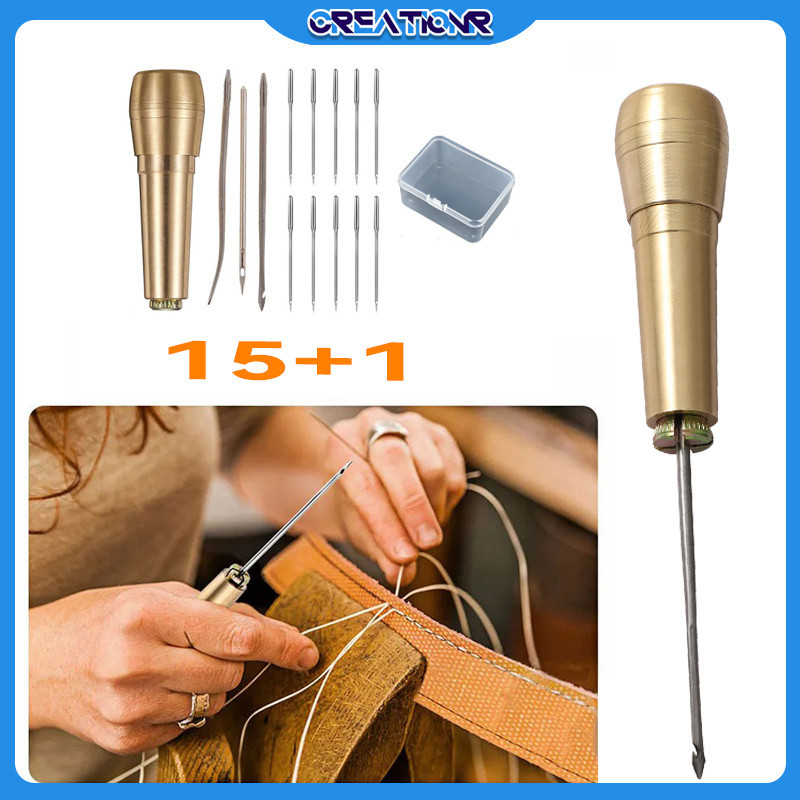 15pcs+1Kotak-jarum Sol Sepatu/alat Sol Sepatu Lengkap/jarum Jahit Sepatu/alat Jahit Sepatu Lengkap/a
