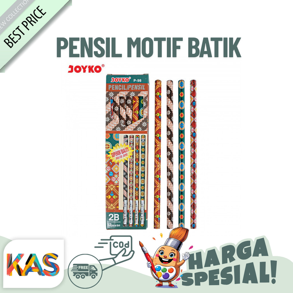 

Pensil / Pencil 2B Joyko P-98 Motif Batik (Lusinan)